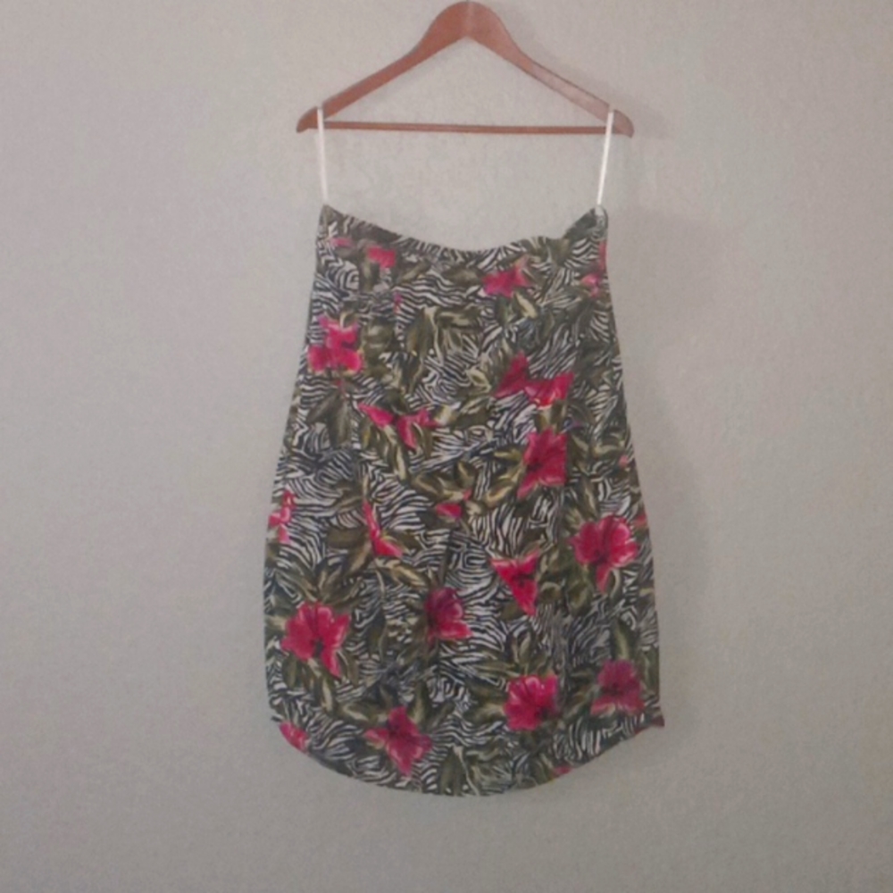 Torrid strapless Hawaiian mini dress